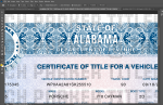 Alabama Car Title Psd Template - Image 2