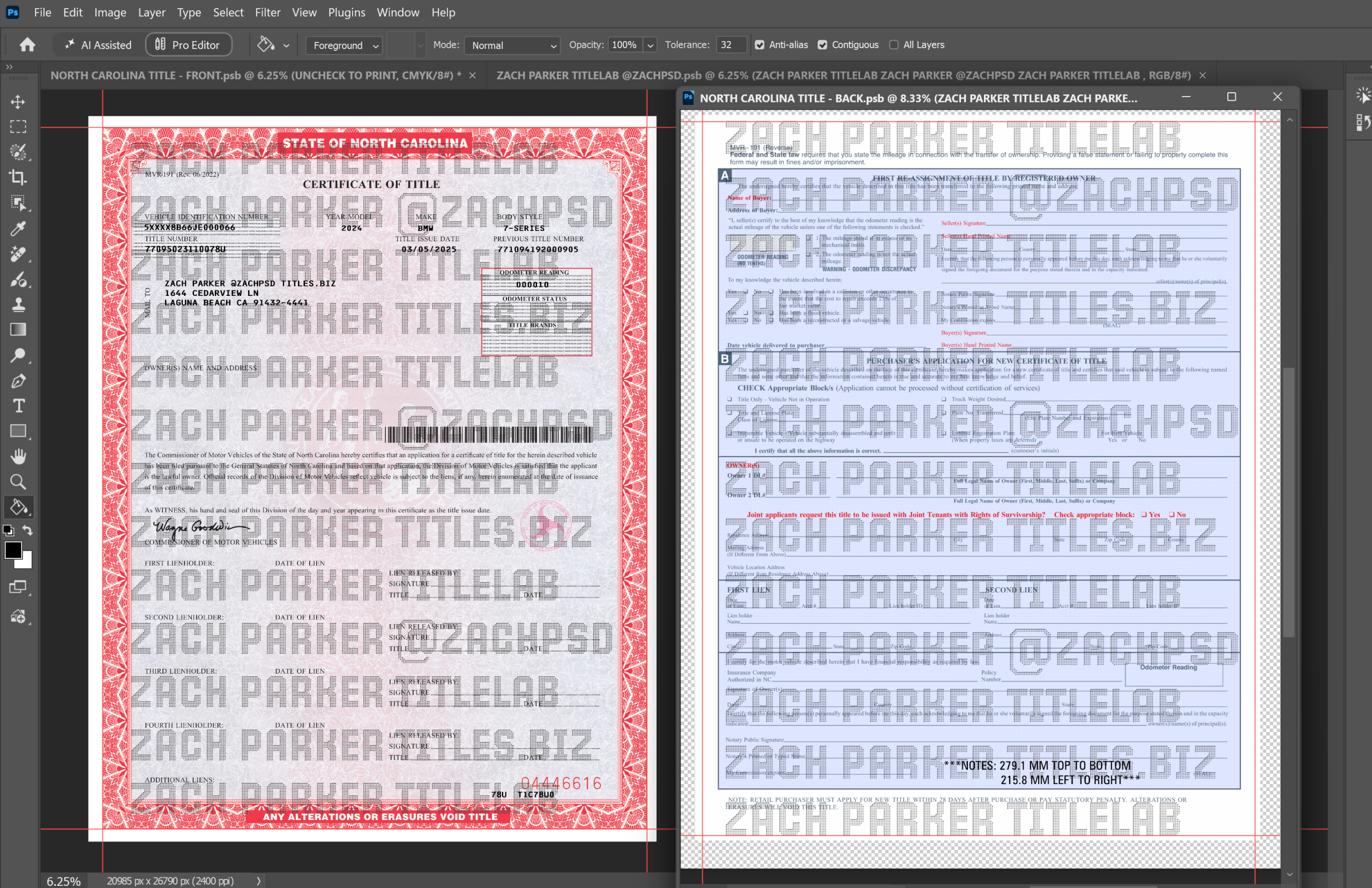 Screenshot (104) North Carolina Car Title Psd Template - Image 1