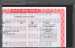 North Carolina Car Title Psd Template - Image 2