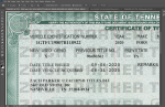 Tennessee Car Title Psd Template - Image 2