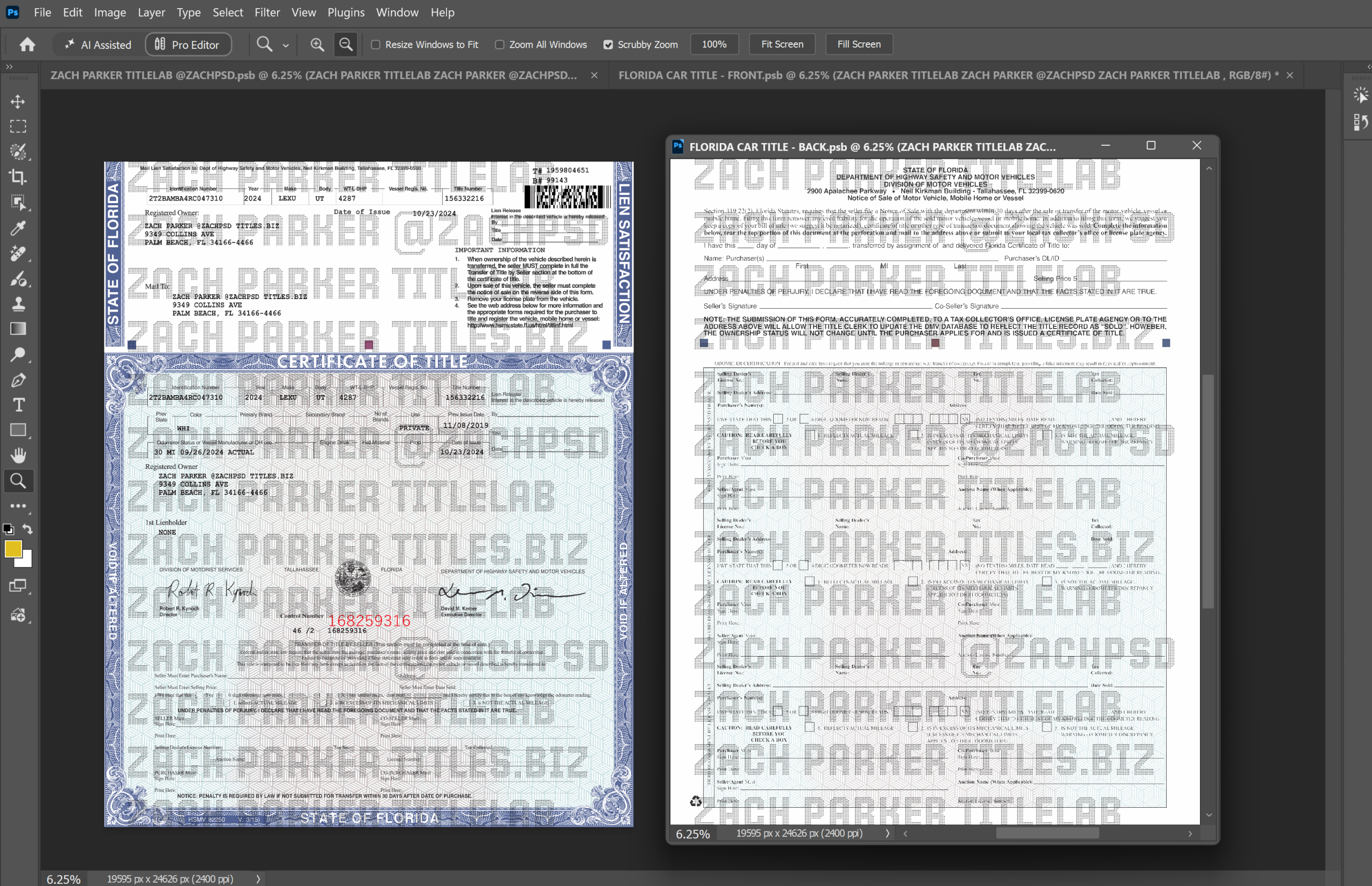 Screenshot (65) Florida Car Title Psd Template - Image 1
