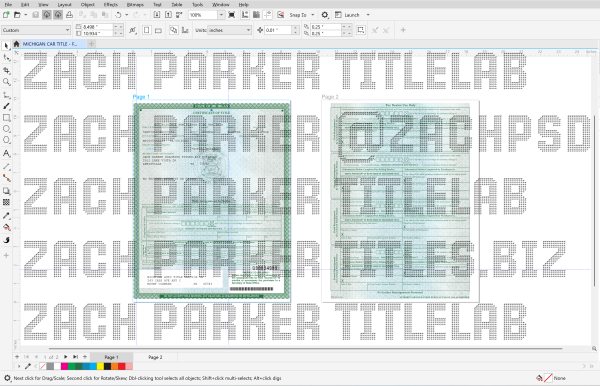 Michigan Car Title Vector Template